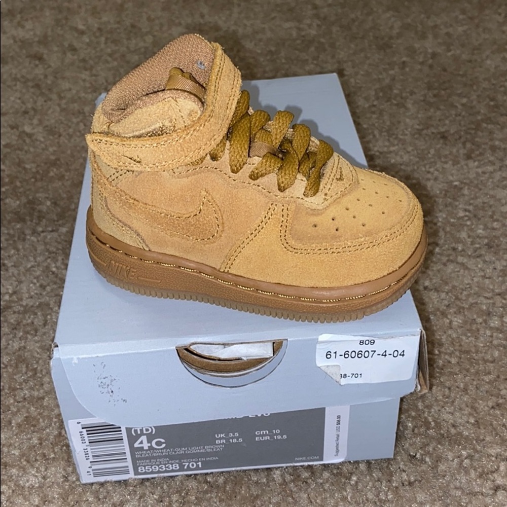NEW!!! Wheat High Top Nike Air Force 1 Gymshoe 4C